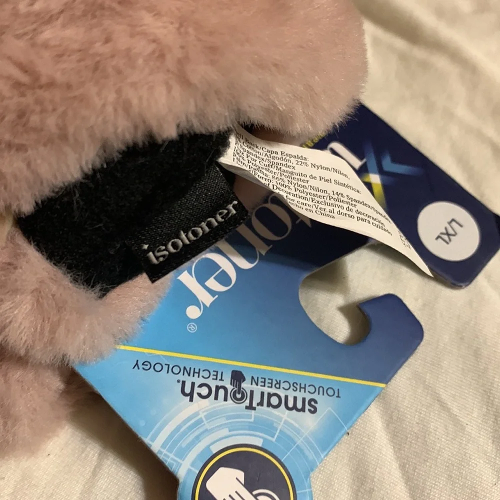 ISOTONER- SmarTouch Touchscreen Technology Evening Sand with Faux Fur Gloves 🆕